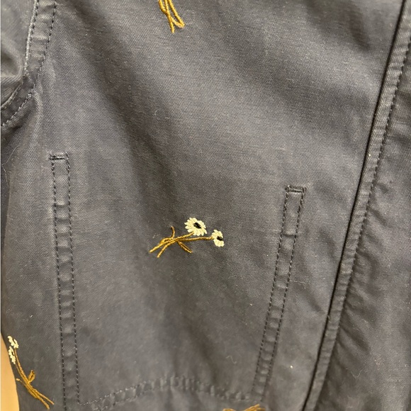 Madewell XXS Navy Embroidered Utility Jacket Cotton Floral Military Style - Picture 6 of 14
